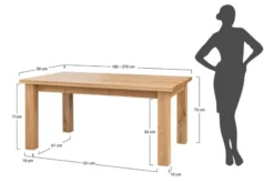 Tavolo da pranzo allungabile legno massello di rovere da 180x90 a 270x90 GROSSI