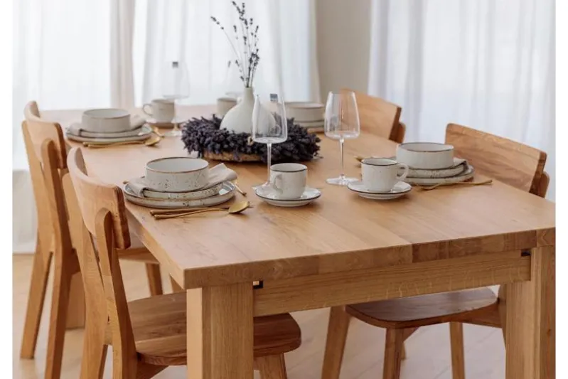 Tavolo da pranzo allungabile legno massello di rovere da 180x90 a 270x90 GROSSI