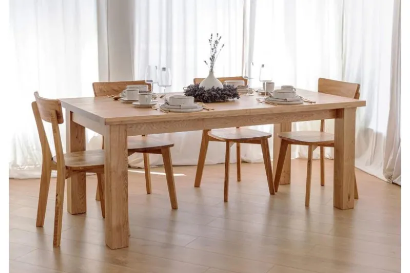 Tavolo da pranzo allungabile legno massello di rovere da 180x90 a 270x90 GROSSI