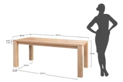 Tavolo legno massello di rovere naturale 90x140 GAIA