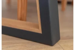 Tavolo legno rovere massello scortecciato gambe nere in metallo 90x180 GAVARDO
