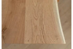 Tavolo legno rovere massello scortecciato gambe nere in metallo 90x180 GAVARDO