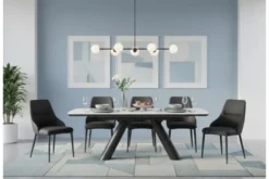 Tavolo moderno allungabile 160/240 cm stile marmo bianco OBSIDIAN