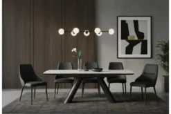 Tavolo moderno allungabile 160/240 cm stile marmo bianco OBSIDIAN