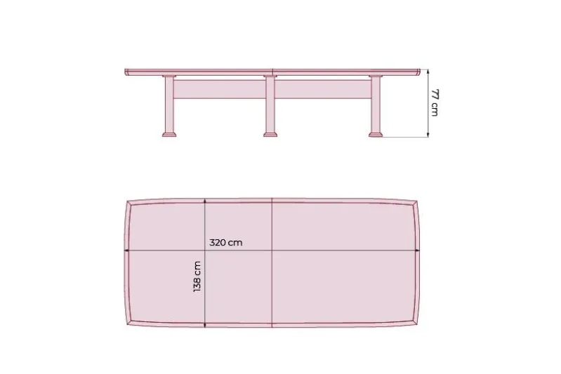 Tavolo per riunioni da ufficio PRESTIGE S610 3,2 Metri
