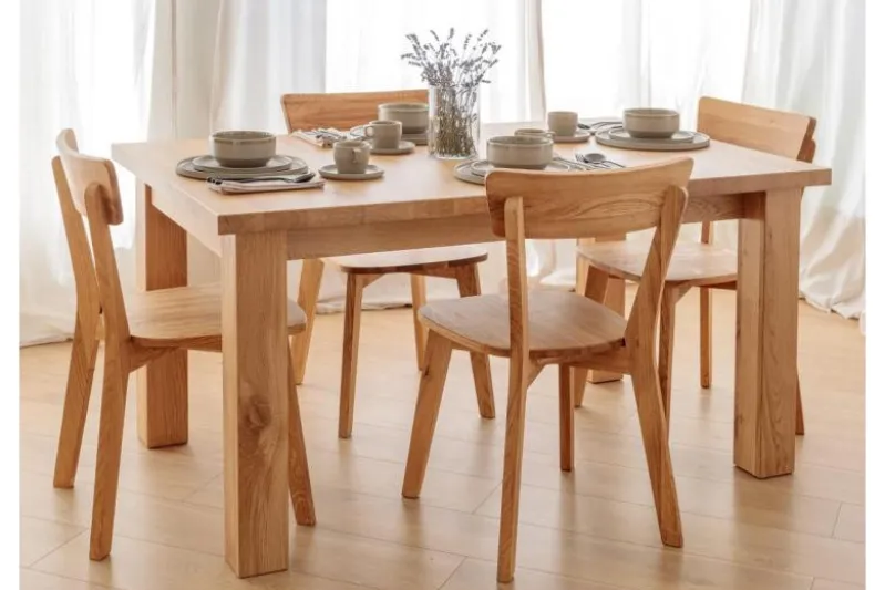 Tavolo rettangolare allungabile in rovere massello da 180 a 270 cm LANCIANO