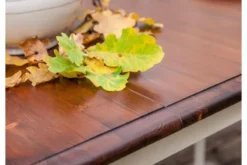 Tavolo rettangolare allungabile massello di pino bianco e color noce shabby chic