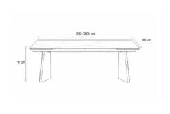 Tavolo rettangolare allungabile 12 posti 200/280 cm effetto marmo bianco NEXUS