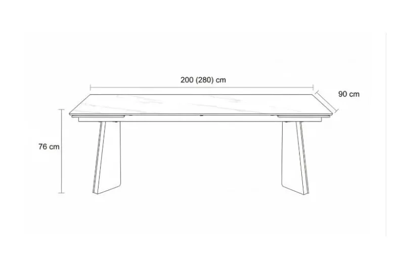 Tavolo rettangolare allungabile 12 posti 200/280 cm effetto marmo bianco NEXUS