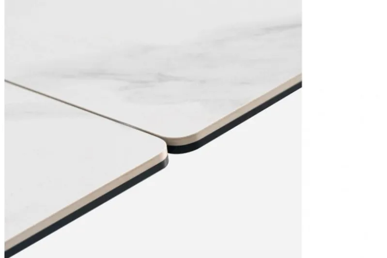 Tavolo rettangolare allungabile 12 posti 200/280 cm effetto marmo bianco NEXUS
