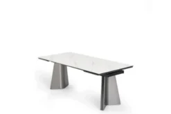 Tavolo rettangolare allungabile 12 posti 200/280 cm effetto marmo bianco NEXUS