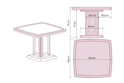 Tavolo riunione quadrato PRESTIGE G610 100 cm