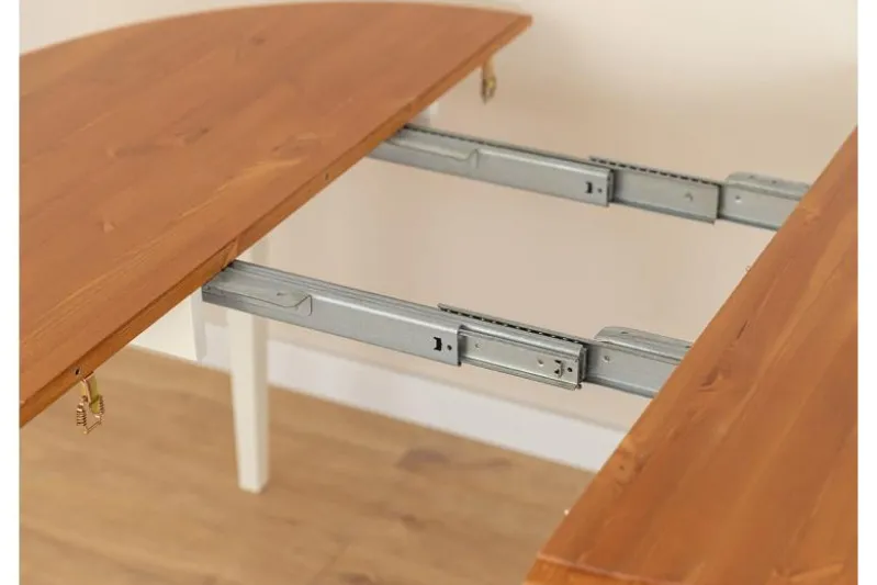 Tavolo rotondo allungabile pino massello bianco rovere 8/10 posti