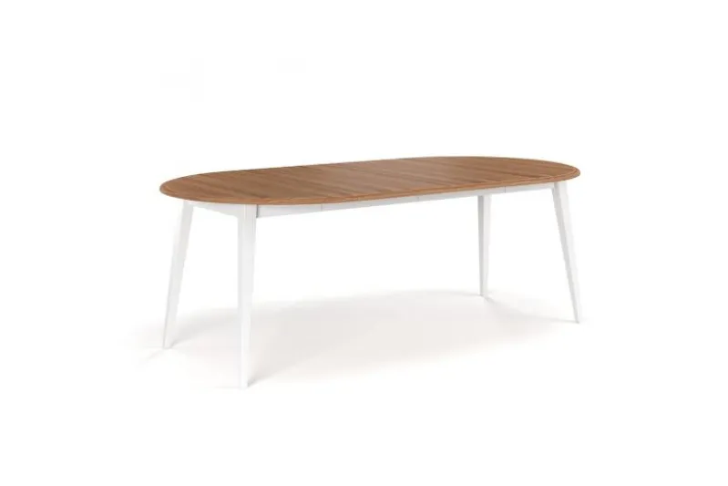 Tavolo rotondo allungabile pino massello bianco rovere 8/10 posti