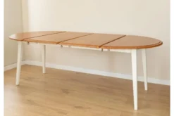 Tavolo rotondo allungabile pino massello bianco rovere 8/10 posti