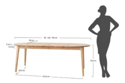 Tavolo rotondo allungabile rovere massello tabacco da 90 cm a 190 cm Orbetello