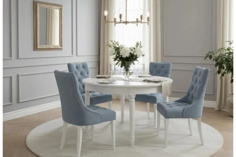 Tavolo rotondo bianco stile provenzale Princess 832