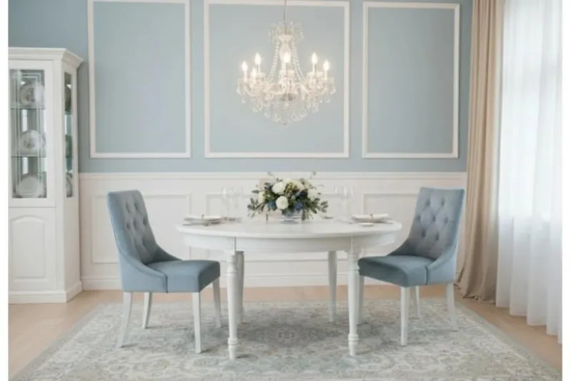 Tavolo rotondo bianco stile provenzale Princess 832