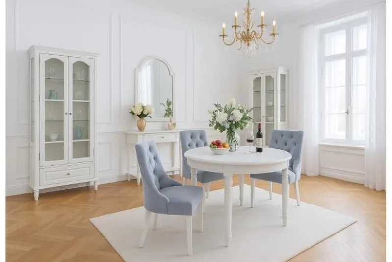 Tavolo rotondo bianco stile provenzale Princess 832