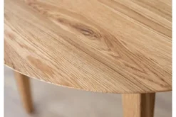 Tavolo rotondo in legno di rovere massello naturale 90 cm ORBETELLO