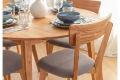 Tavolo rotondo in legno di rovere massello naturale 90 cm ORBETELLO