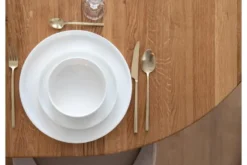 Tavolo rotondo in rovere massello da pranzo allungabile da 90 cm a 140 cm Orbetello