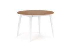 Tavolo rotondo pino massello bicolore bianco rovere shabby chic