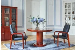 Tavolo rotondo riunione classico per ufficio PRESTIGE G620 da 90 cm