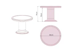Tavolo rotondo riunione classico per ufficio PRESTIGE G620 da 90 cm