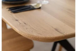 Tavolo rovere massello e gambe a x metallo nero 140x90 SISTINA