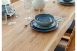Tavolo rovere massello naturale gambe in metallo nero 100x200 GAVARDO