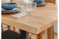 Tavolo rovere massello naturale gambe in metallo nero 100x200 GAVARDO