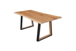 Tavolo rovere massello naturale gambe in metallo nero 100x200 GAVARDO