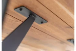 Tavolo rovere massello naturale gambe nere a X in metallo 100X200 CASERTA
