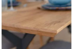 Tavolo rovere massello naturale gambe nere a X in metallo 100X200 CASERTA