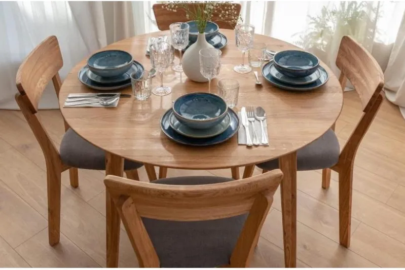 Tavolo rovere massello naturale rotondo da 110 cm Orbetello