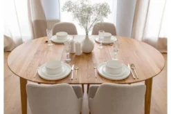 Tavolo rovere massello rotondo allungabile da 110 cm a 160 cm Orbetello
