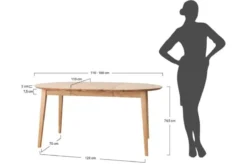 Tavolo rovere massello rotondo allungabile da 110 cm a 160 cm Orbetello