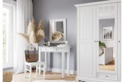 Toeletta shabby chic pino massello bianco