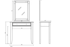 Toeletta shabby chic pino massello bianco