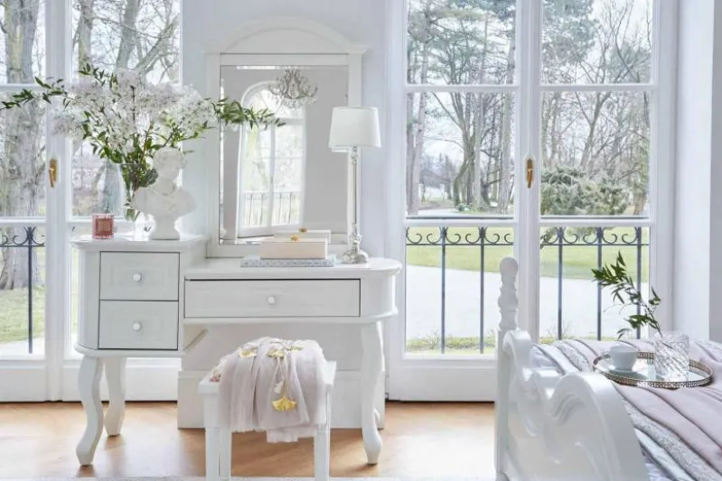 Toilette camera da letto con specchio Princess 806 colore Bianco