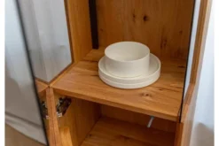 Vetrina alta 1 anta apertura sinistra in rovere massello naturale