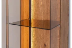 Vetrina alta 1 anta apertura sinistra in rovere massello naturale