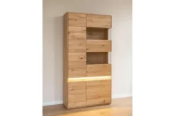 Vetrina alta 2 ante destra in legno naturale massello oliato