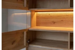 Vetrina 3 ante in legno naturale rovere massello moderna