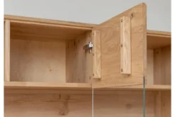 Vetrina 3 ante in legno naturale rovere massello moderna
