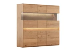 Vetrina 3 ante in legno naturale rovere massello moderna