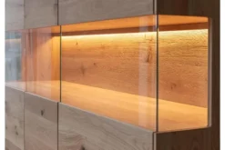 Vetrina 3 ante in legno naturale rovere massello moderna