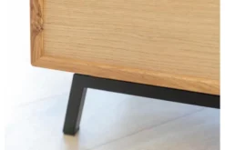 Vetrina 2 ante in legno naturale rovere massello vetro grafite