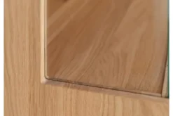 Vetrina 2 ante moderna con elemento di tronco rovere massello